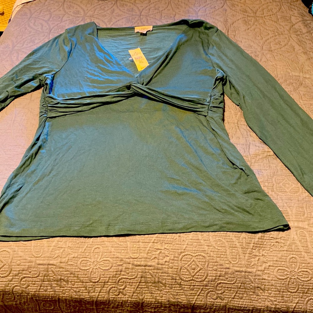 NWT Loft evergreen surplus long sleeve soft nylon knit